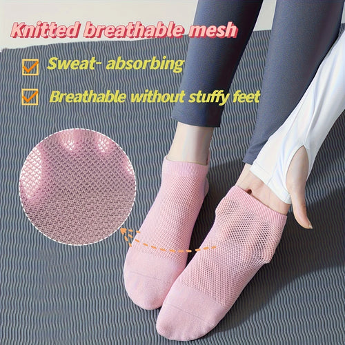 3 Pairs Grip Pilates Socks for Women Yoga Athletic Socks for Barre Ballet Barefoot Workout