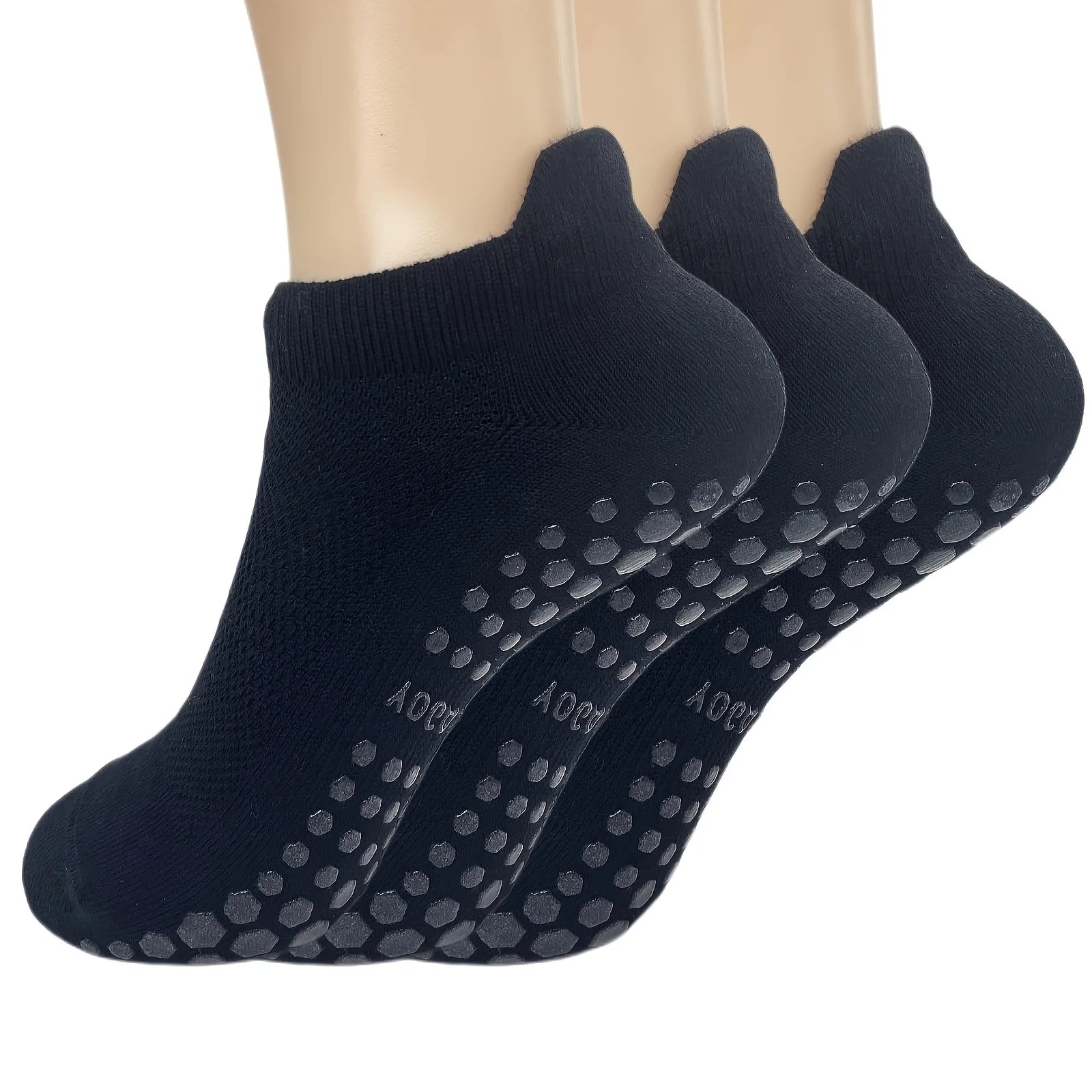 3 Pairs Grip Pilates Socks for Women Yoga Athletic Socks for Barre Ballet Barefoot Workout